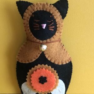 Hand-sewn Black Cat Ornament